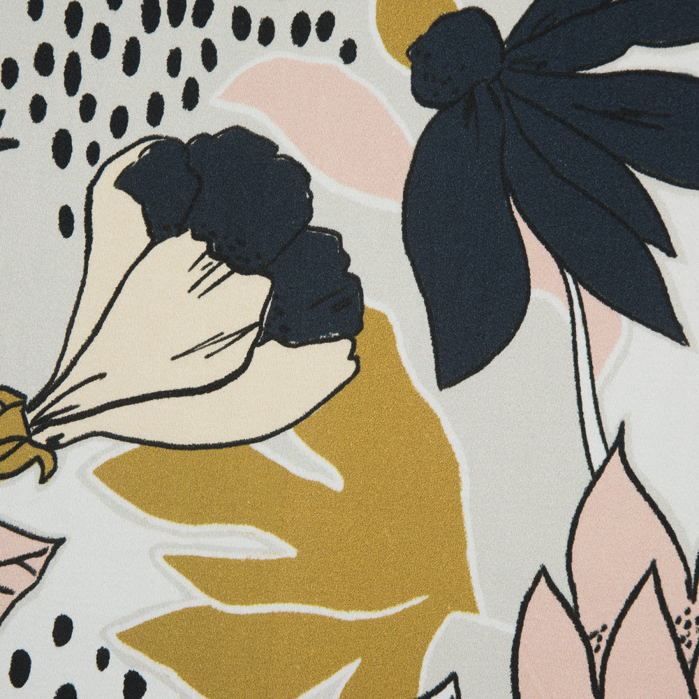 Stretch Cotton Sateen - Peach Parfait Floral - Pushing Up Daisies Print - Mood Exclusive Avenable Collection Full Stretch Cotton Sateen - Peach Parfait Floral - Pushing Up Daisies Print - Mood Exclusive Avenable Collection Full