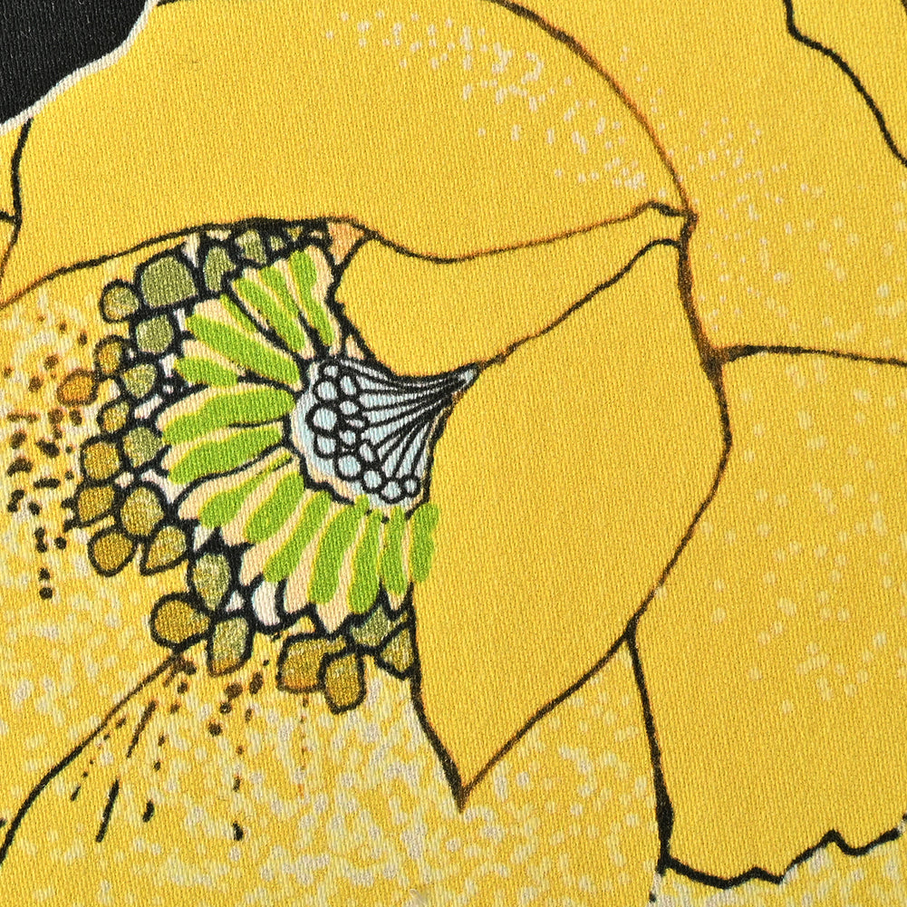 Mood Exclusive Floral Phantasmagoria Sky Blue and Yellow Stretch Cotton Sateen - Detail Mood Exclusive Floral Phantasmagoria Sky Blue and Yellow Stretch Cotton Sateen - Detail