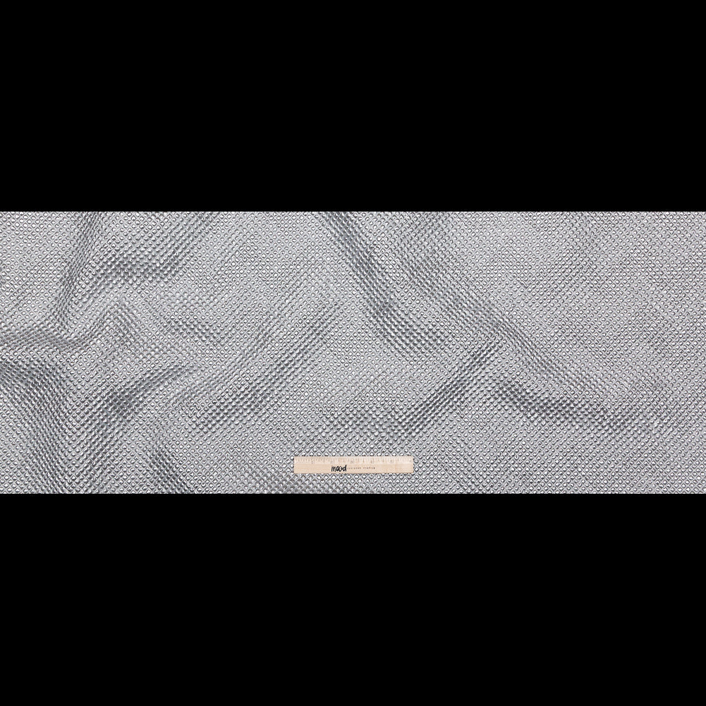 Metallic Silver Diamond Quilted Brocade - Full Metallic Silver Diamond Quilted Brocade - Full