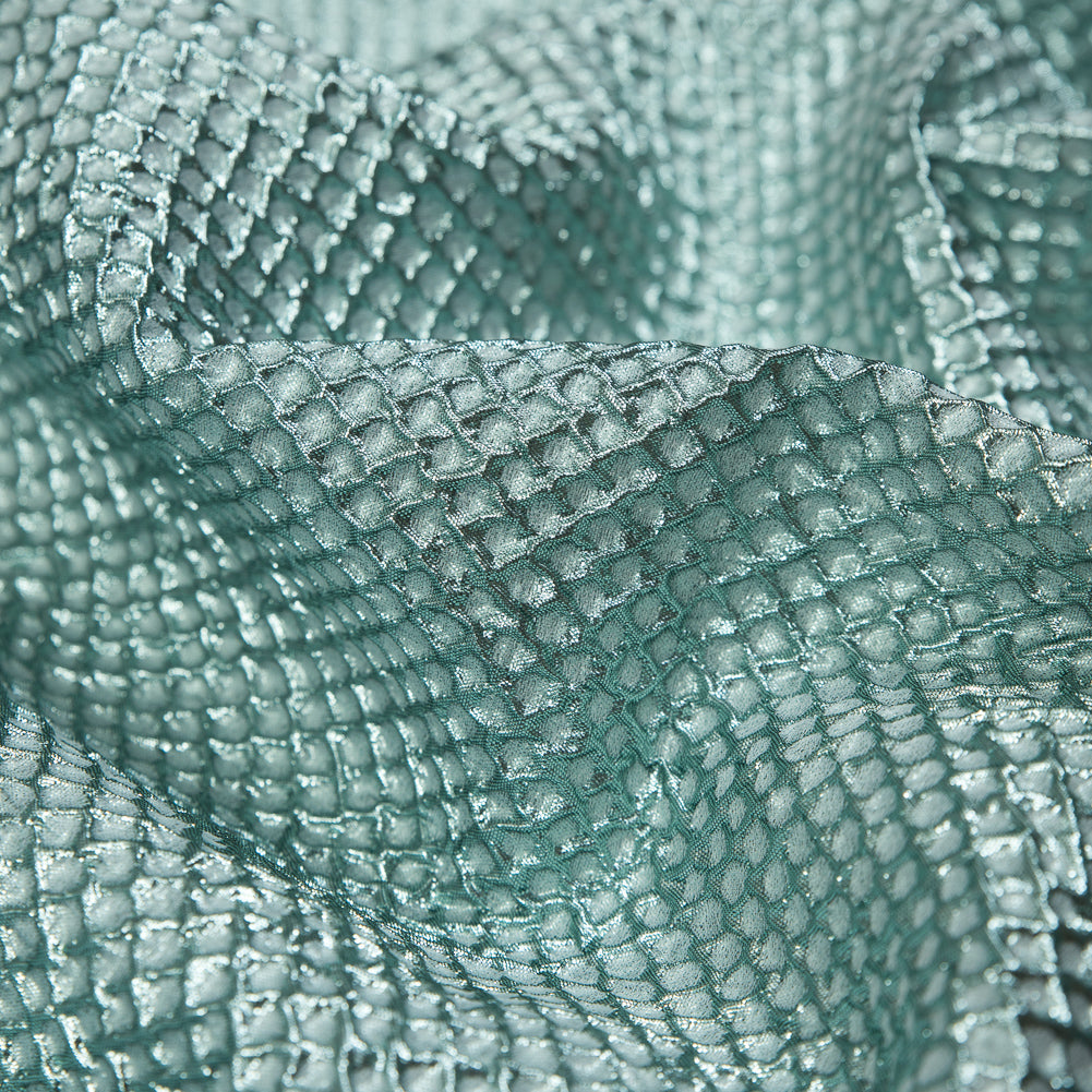 Metallic Mint Diamond Quilted Brocade - Full Metallic Mint Diamond Quilted Brocade - Full