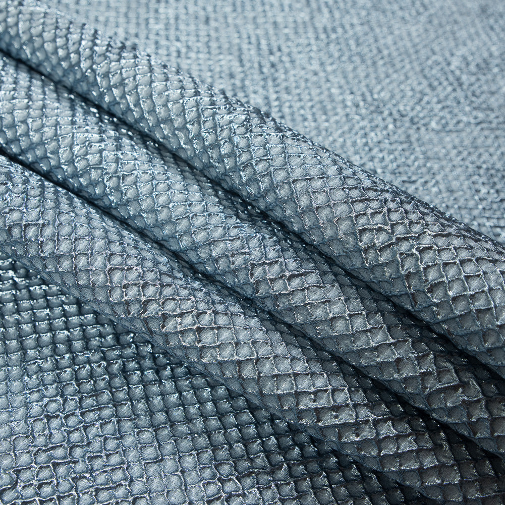 Marylin Metallic Aqua Diamond Quilted Brocade Detail Marylin Metallic Aqua Diamond Quilted Brocade Detail