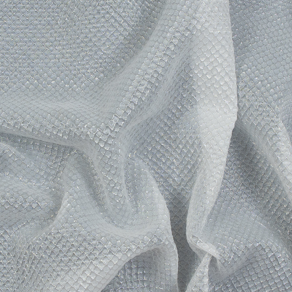 Metallic Transparent White Diamond Quilted Brocade Metallic Transparent White Diamond Quilted Brocade