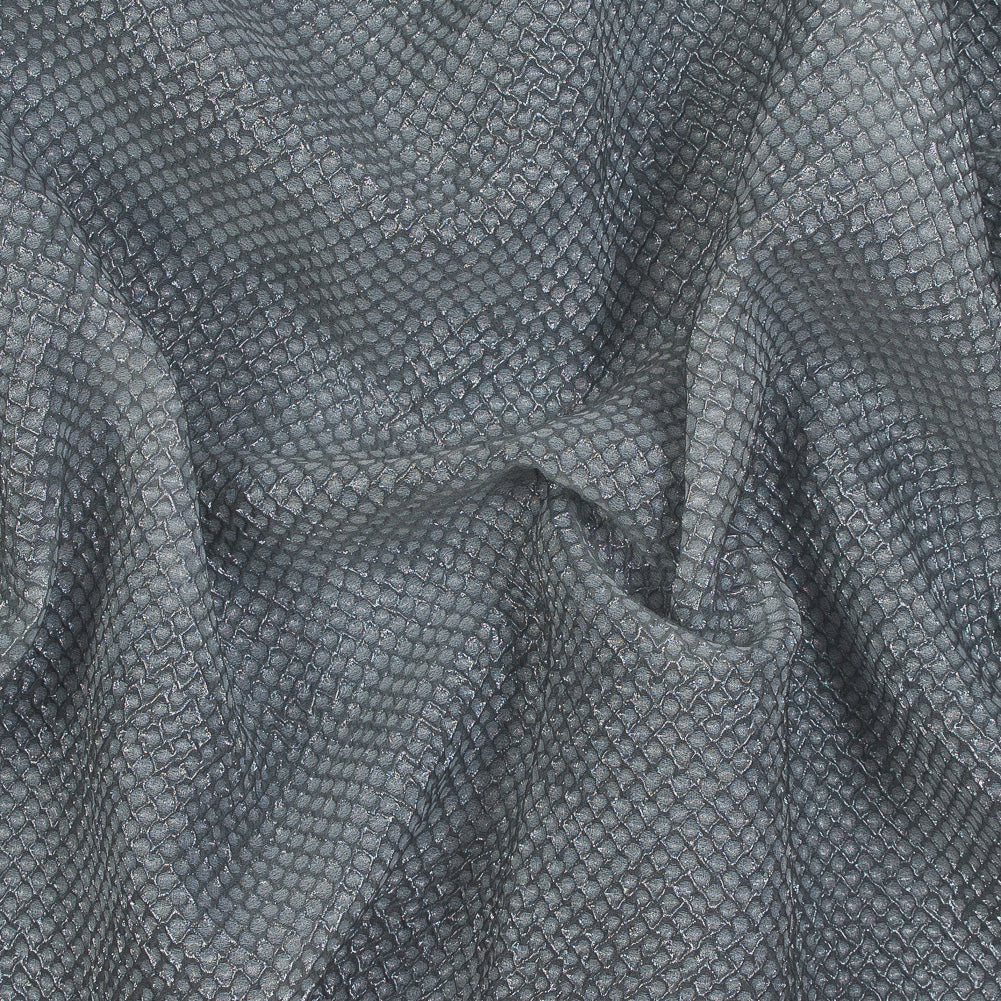 Metallic Transparent Gray Diamond Quilted Brocade Metallic Transparent Gray Diamond Quilted Brocade
