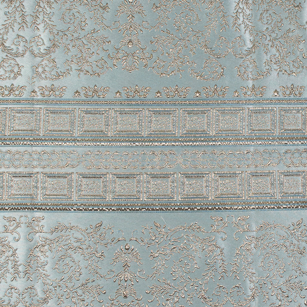 Pale Blue and Gold Luxury Classical Metallic Brocade Pale Blue and Gold Luxury Classical Metallic Brocade