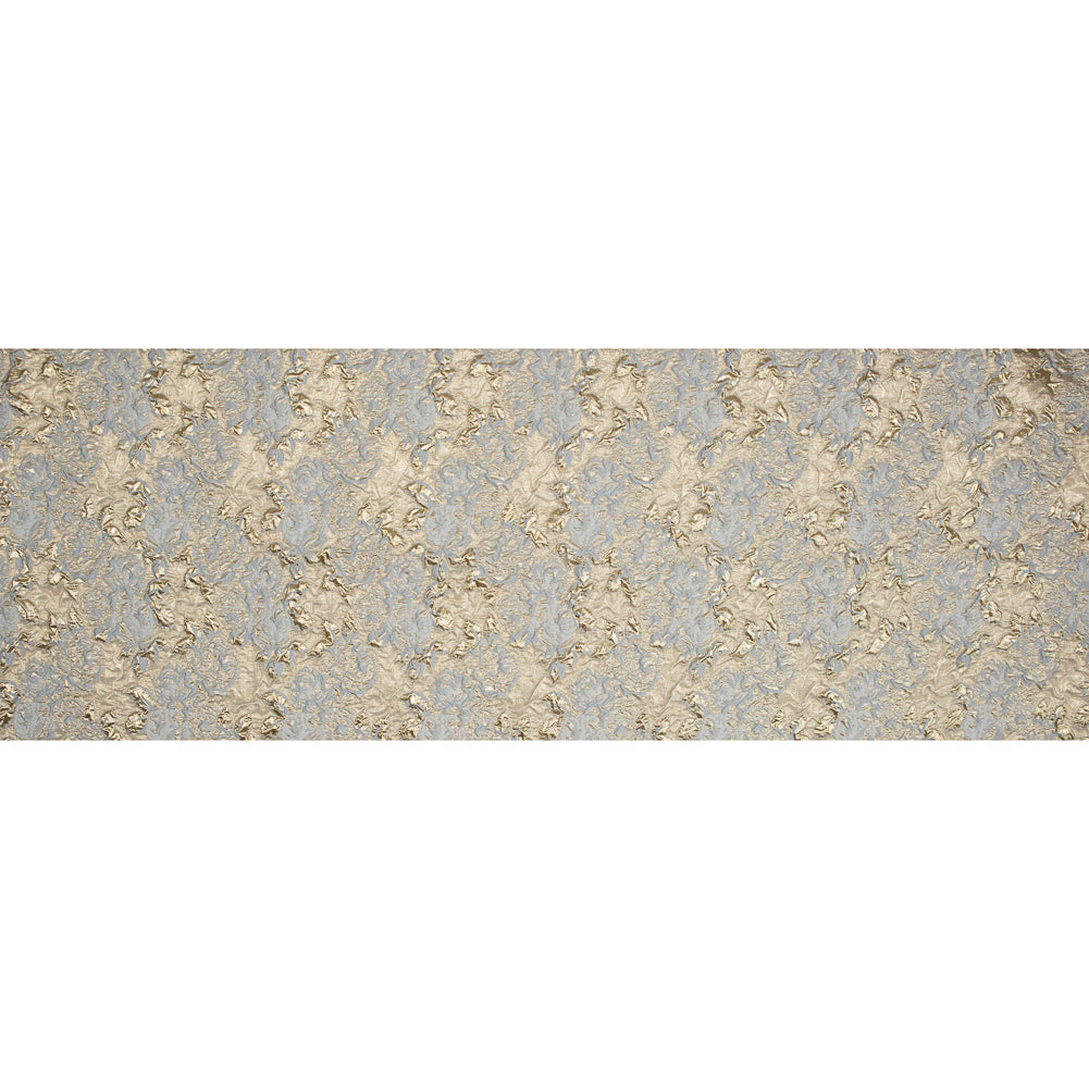 Ash Blue Luxury Floral Metallic Brocade Folded Ash Blue Luxury Floral Metallic Brocade Folded