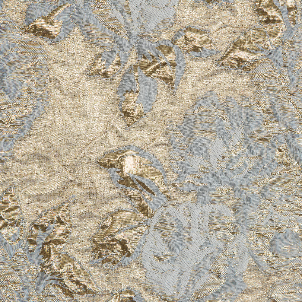 Ash Blue Luxury Floral Metallic Brocade Full Ash Blue Luxury Floral Metallic Brocade Full