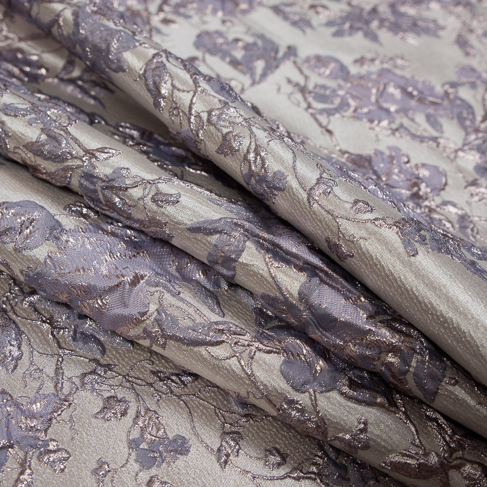 Pale Gold and Lavender Luxury Floral Metallic Brocade - Detail Pale Gold and Lavender Luxury Floral Metallic Brocade - Detail
