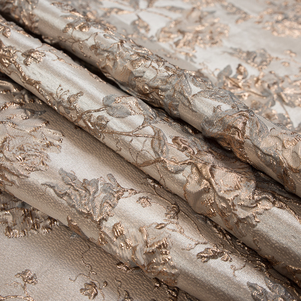 Pale Gold and Beige Luxury Floral Metallic Brocade Detail Pale Gold and Beige Luxury Floral Metallic Brocade Detail