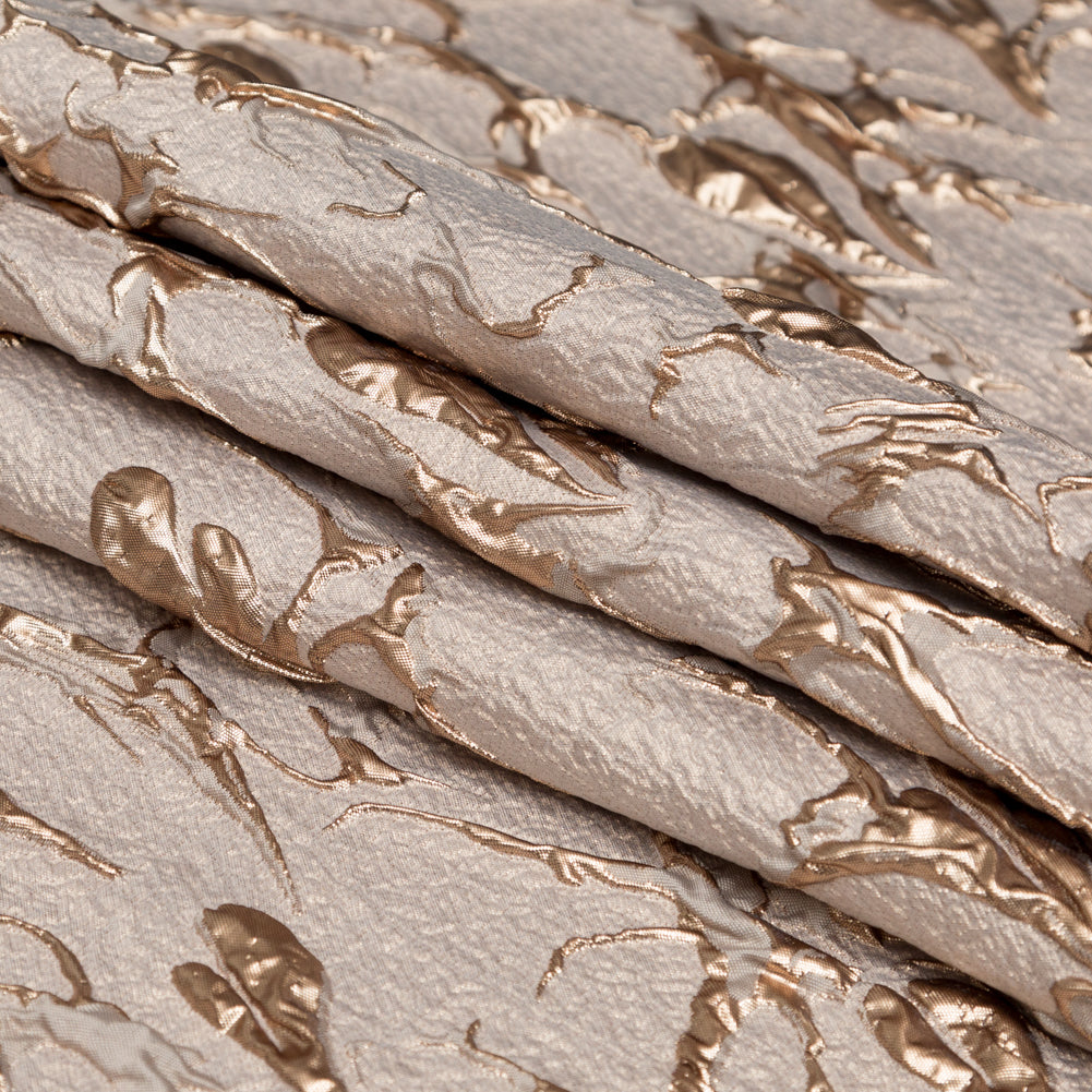 Beige and Gold Luxury Abstract Metallic Brocade Folded Beige and Gold Luxury Abstract Metallic Brocade Folded