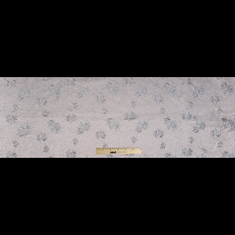 Rose Gold and Sky Blue Luxury Floral Metallic Brocade - Folded Rose Gold and Sky Blue Luxury Floral Metallic Brocade - Folded