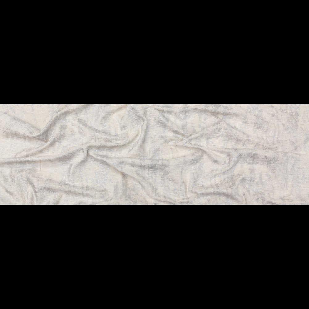 Cream Polyester Chenille with Metallic Silver Foil Full Cream Polyester Chenille with Metallic Silver Foil Full