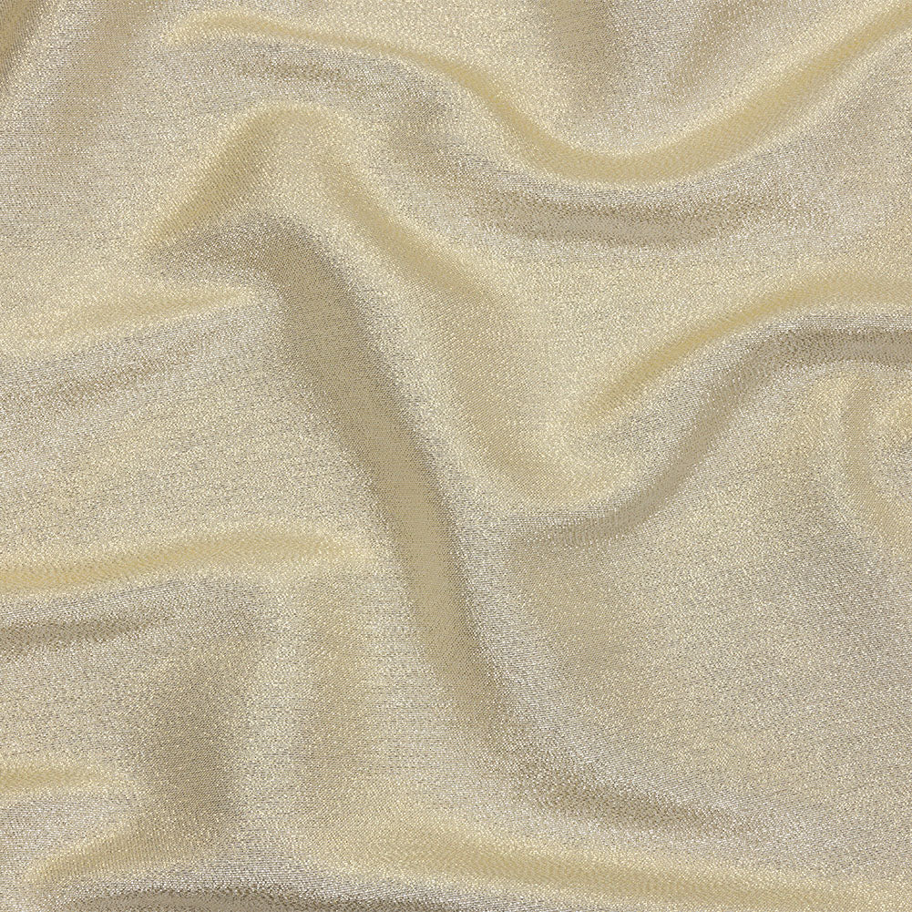 Metallic Polyester Lame - White and Gold - Glimmer Collection Metallic Polyester Lame - White and Gold - Glimmer Collection