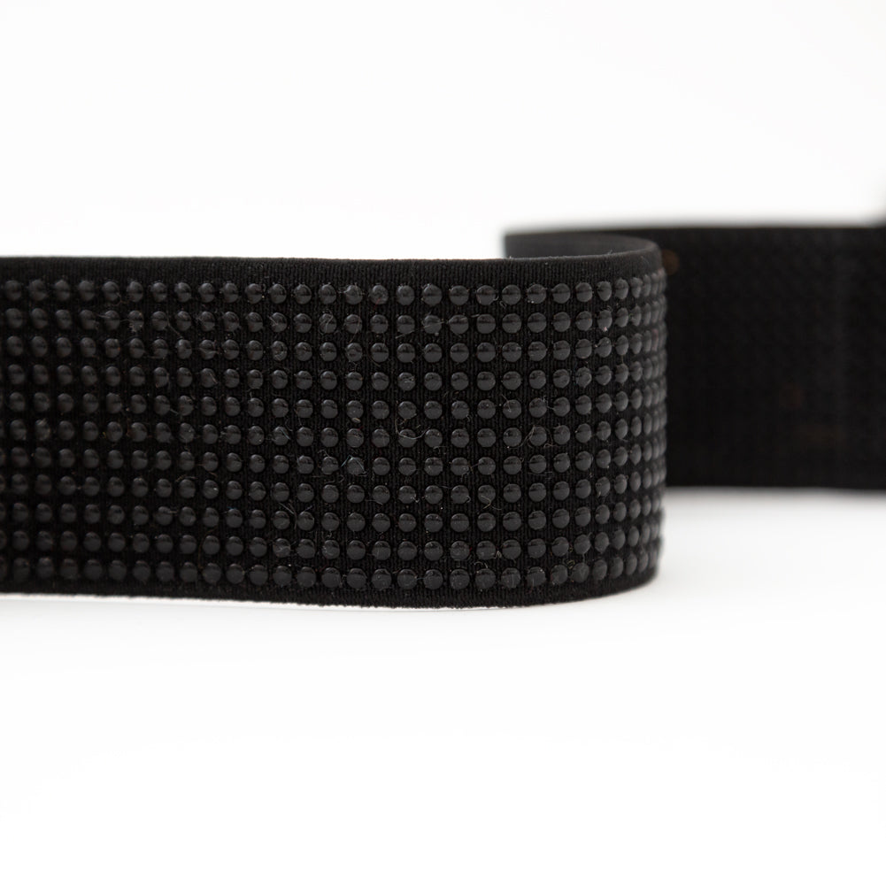 Italian Black Studded Elastic Trim - 1.625" Detail Italian Black Studded Elastic Trim - 1.625" Detail