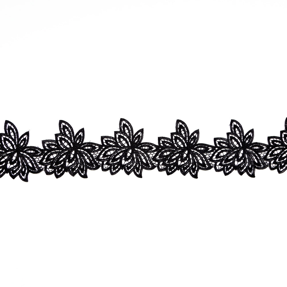Fancy Black Floral Venise Lace Trim - 3.5 Fancy Black Floral Venise Lace Trim - 3.5