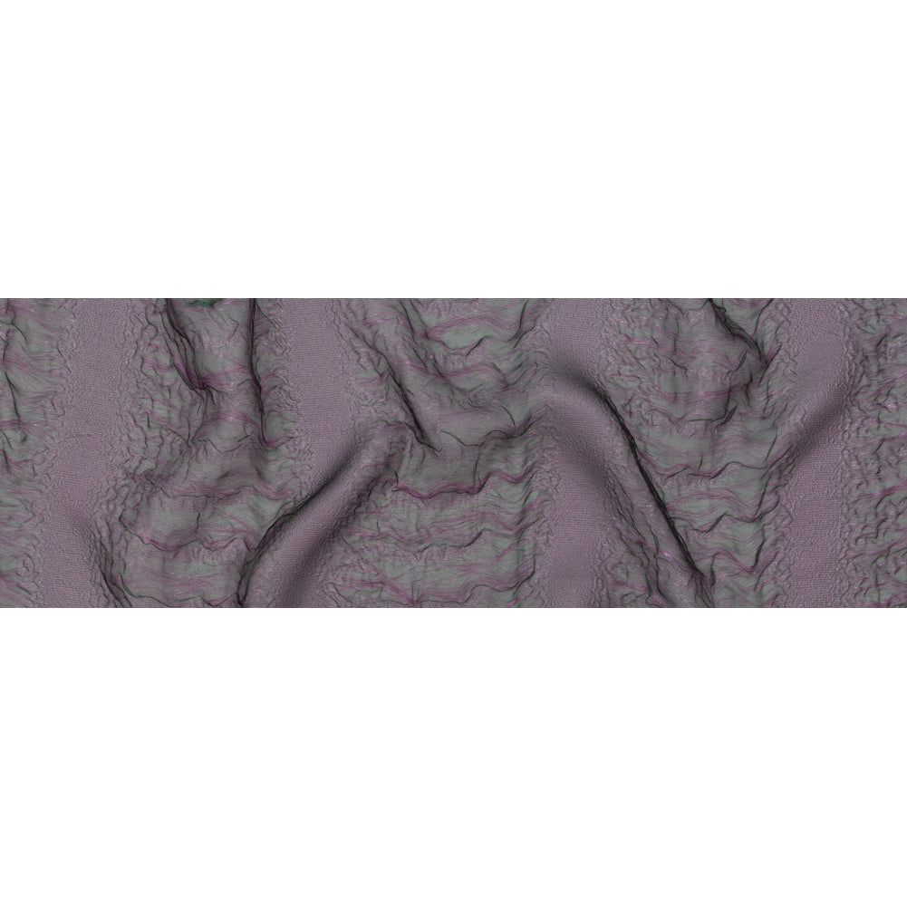 Metallic Purple and Green Iridescent Striped Double Layer Organza - Folded Metallic Purple and Green Iridescent Striped Double Layer Organza - Folded