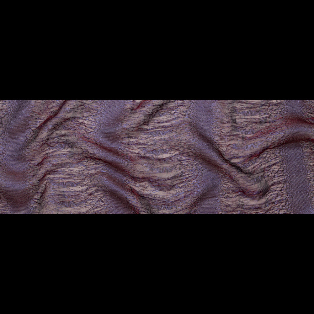 Metallic Blue and Red Iridescent Striped Double Layer Organza - Folded Metallic Blue and Red Iridescent Striped Double Layer Organza - Folded