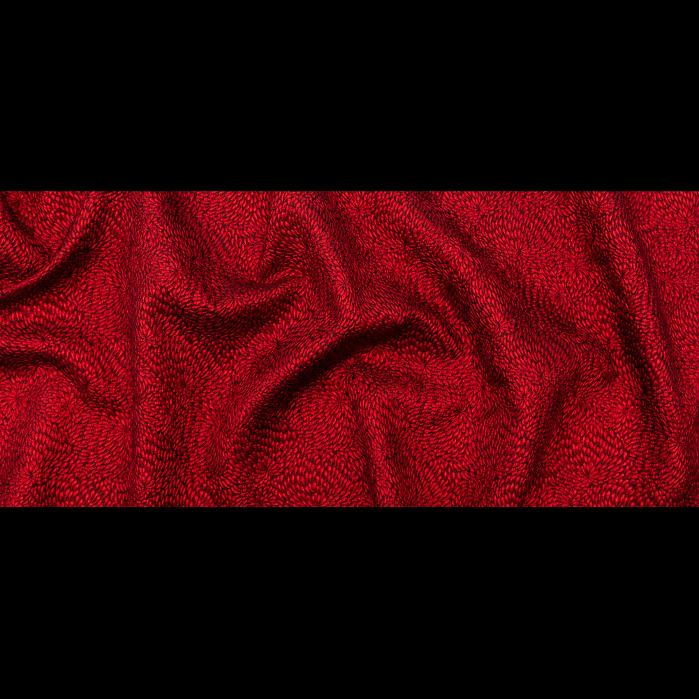 Metallic Red and Black Floral Double-Layer Organza Brocade Folded Metallic Red and Black Floral Double-Layer Organza Brocade Folded