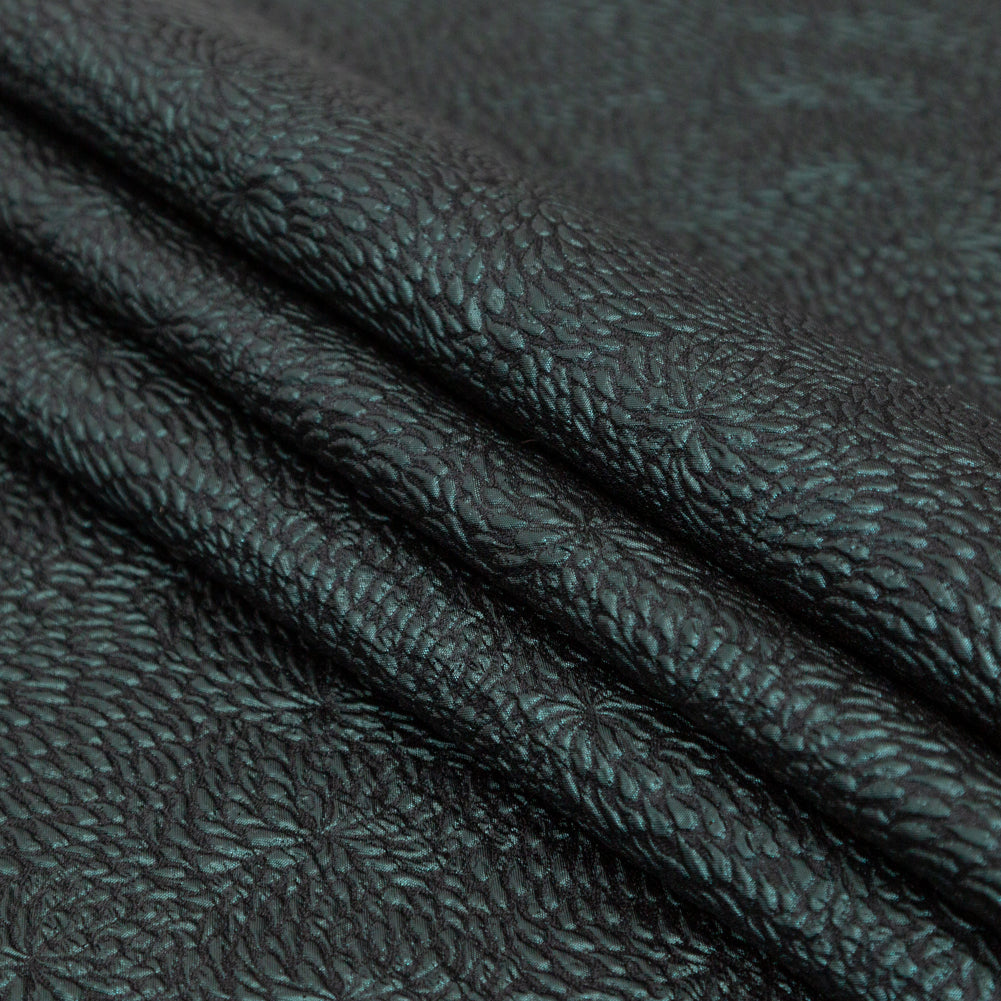 Metallic Green Floral Double-Layer Organza Brocade - Detail Metallic Green Floral Double-Layer Organza Brocade - Detail