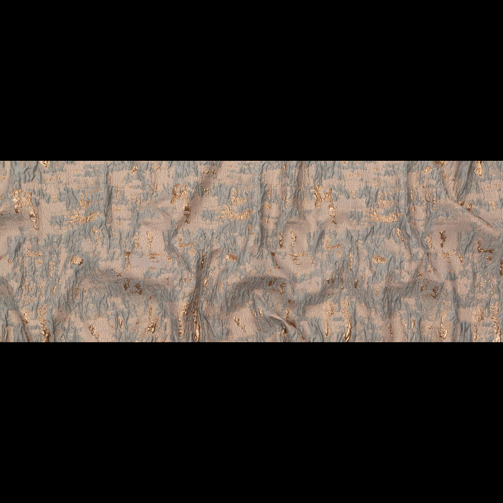 Sky Gray and Gold Abstract Luxury Metallic Brocade - Full Sky Gray and Gold Abstract Luxury Metallic Brocade - Full