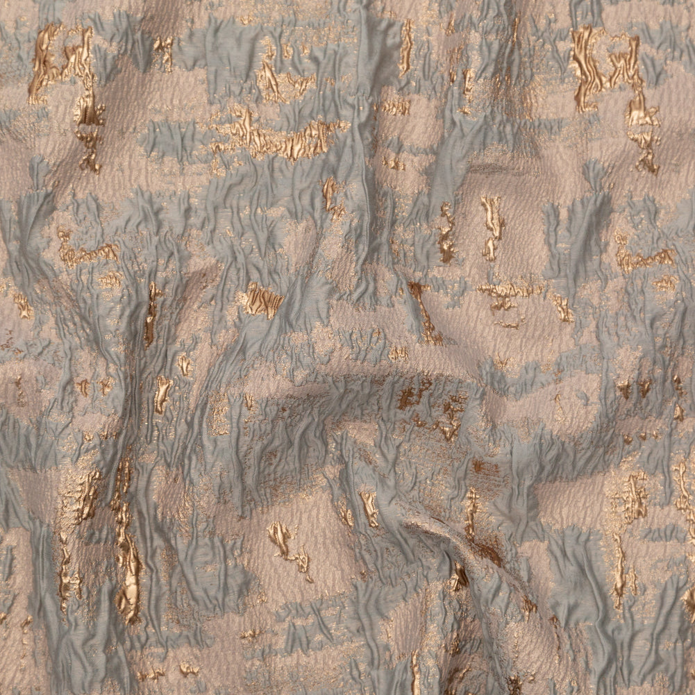 Sky Gray and Gold Abstract Luxury Metallic Brocade Sky Gray and Gold Abstract Luxury Metallic Brocade