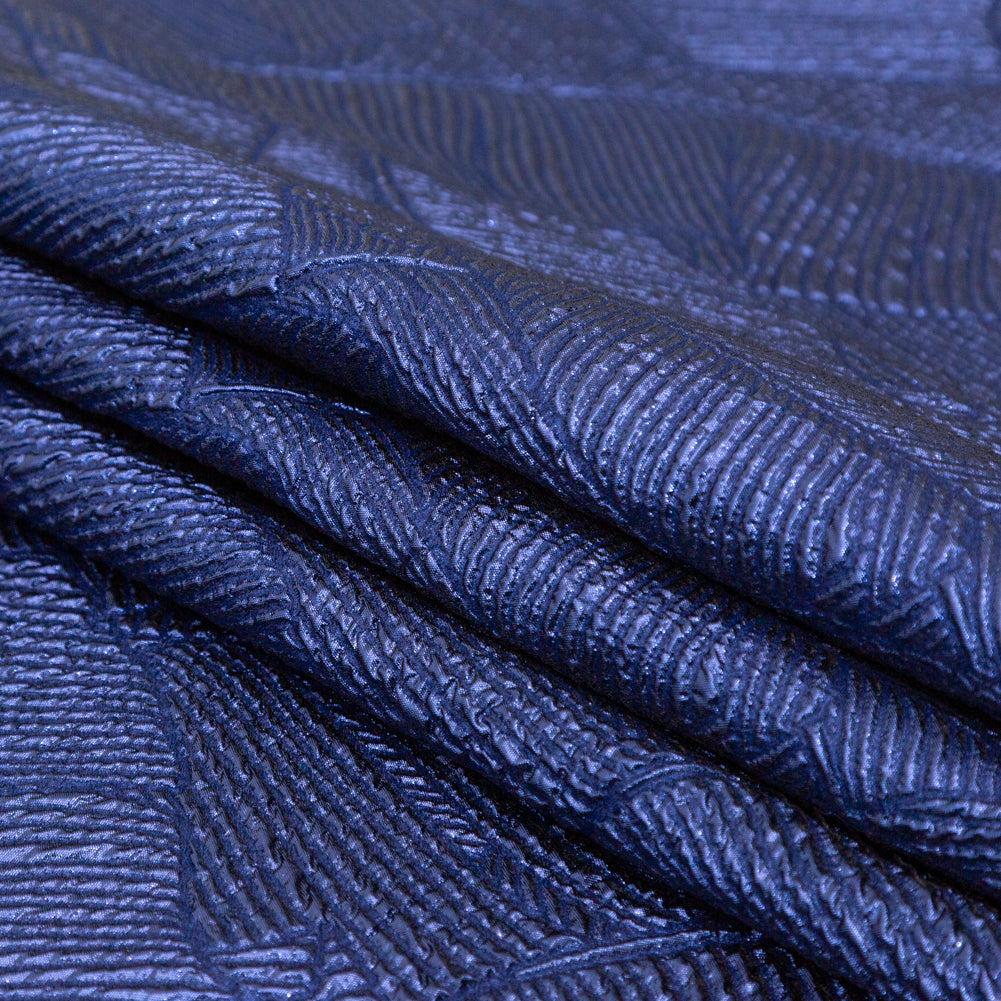 Luminous Royal Blue Double-Layer Organza Brocade - Detail Luminous Royal Blue Double-Layer Organza Brocade - Detail