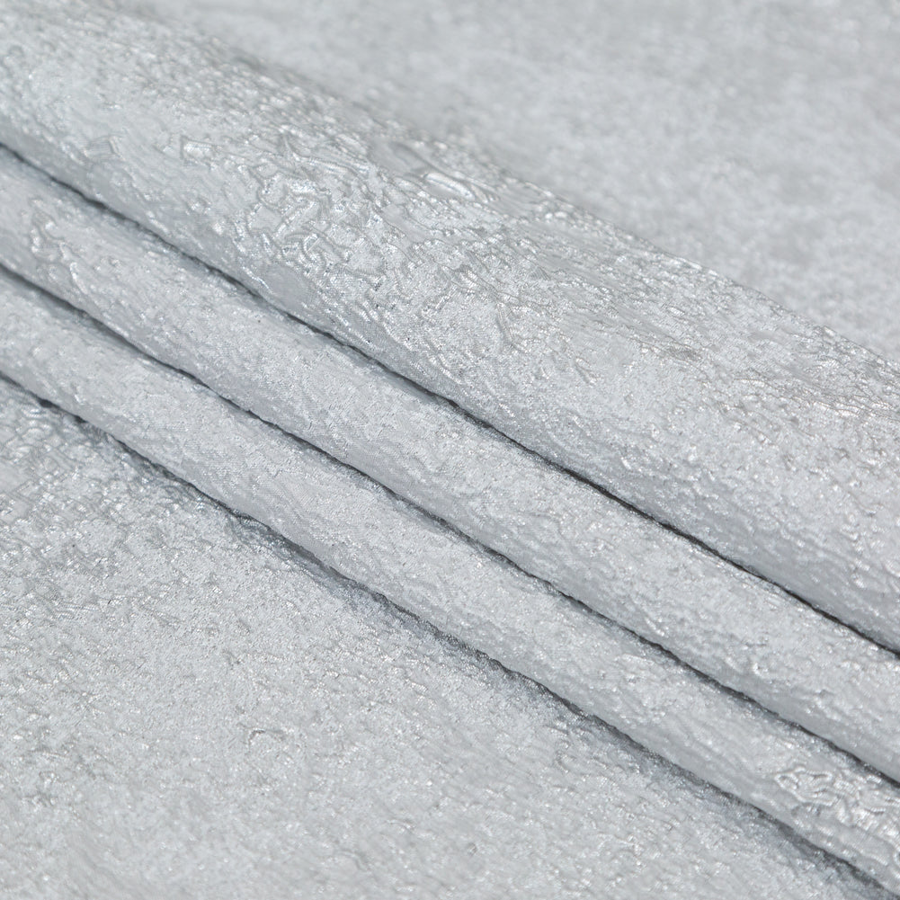 White and Silver Abstract Luxury Metallic Brocade - Detail White and Silver Abstract Luxury Metallic Brocade - Detail