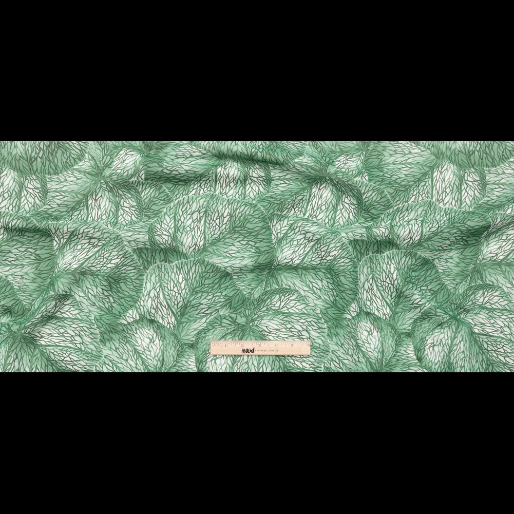 Green Tropical Leaves Printed Woven - Full Green Tropical Leaves Printed Woven - Full
