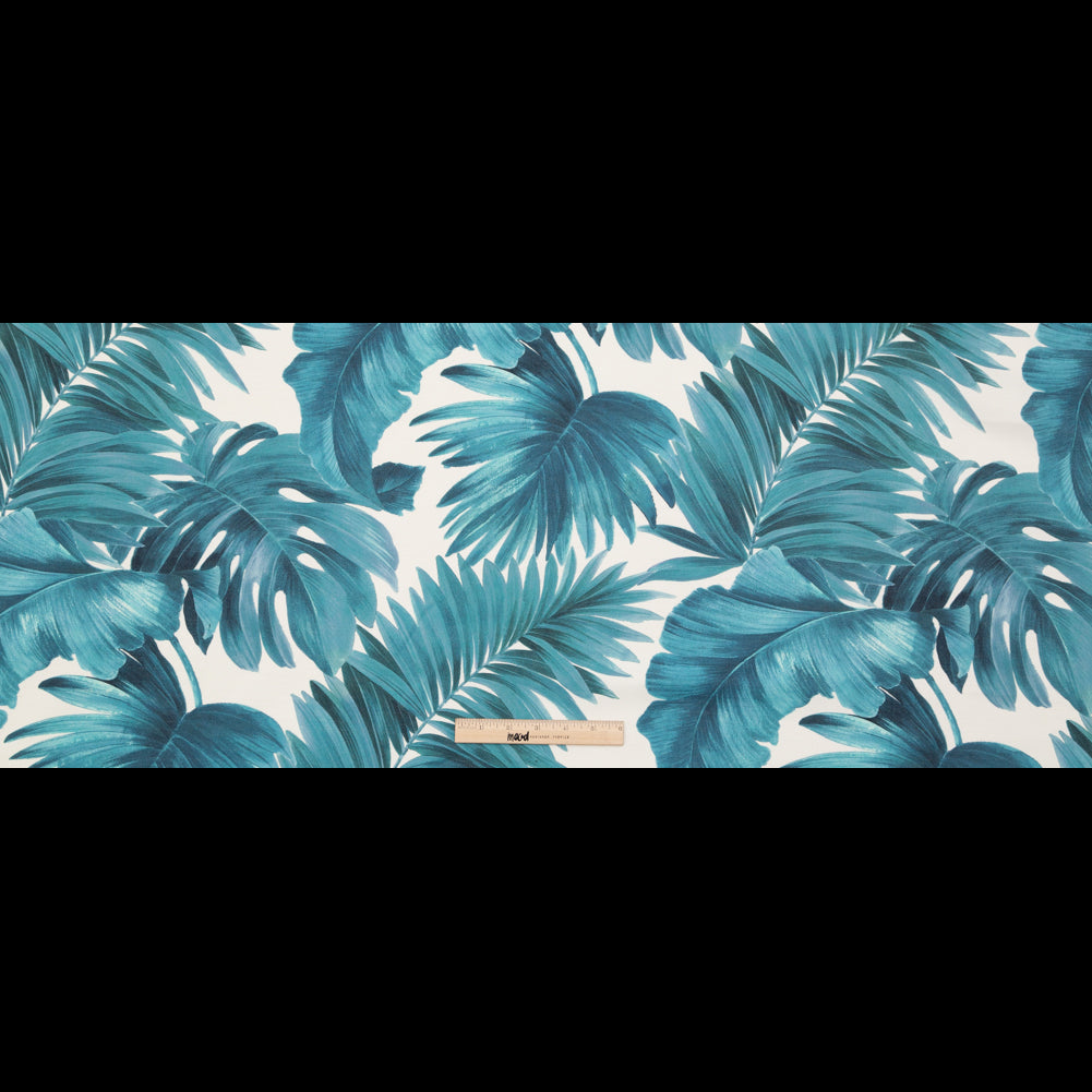 Blue Tropical Leaves Printed Woven - Full Blue Tropical Leaves Printed Woven - Full