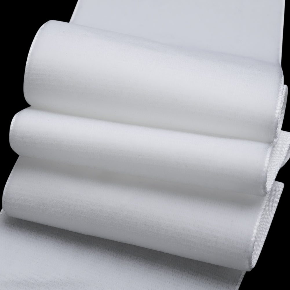 Single Faced Velvet Ribbon Made in Italy - 2.875" - White - Sabine Collection - Detail Single Faced Velvet Ribbon Made in Italy - 2.875" - White - Sabine Collection - Detail