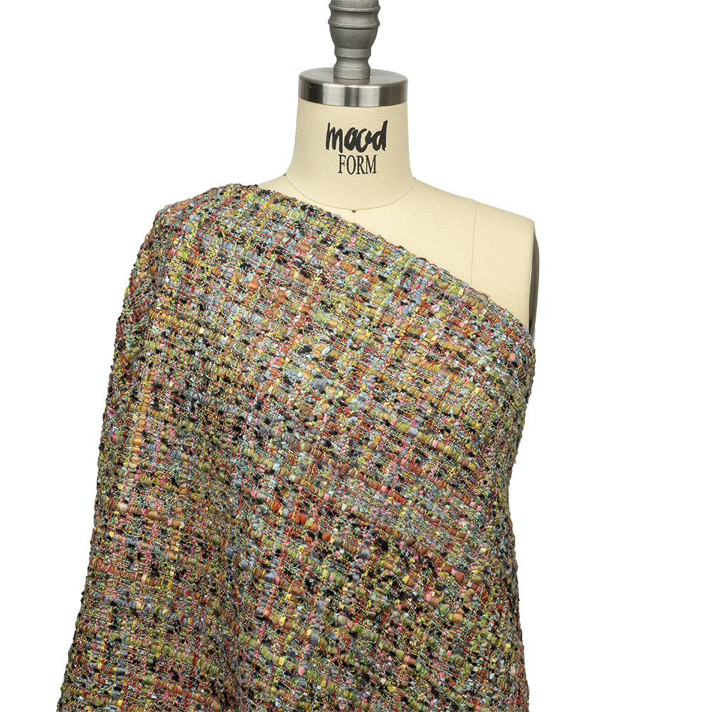 Viscose and Acrylic Chenille Tweed - Rainbow and Black Ink - Newcastle Collection Detail Viscose and Acrylic Chenille Tweed - Rainbow and Black Ink - Newcastle Collection Detail