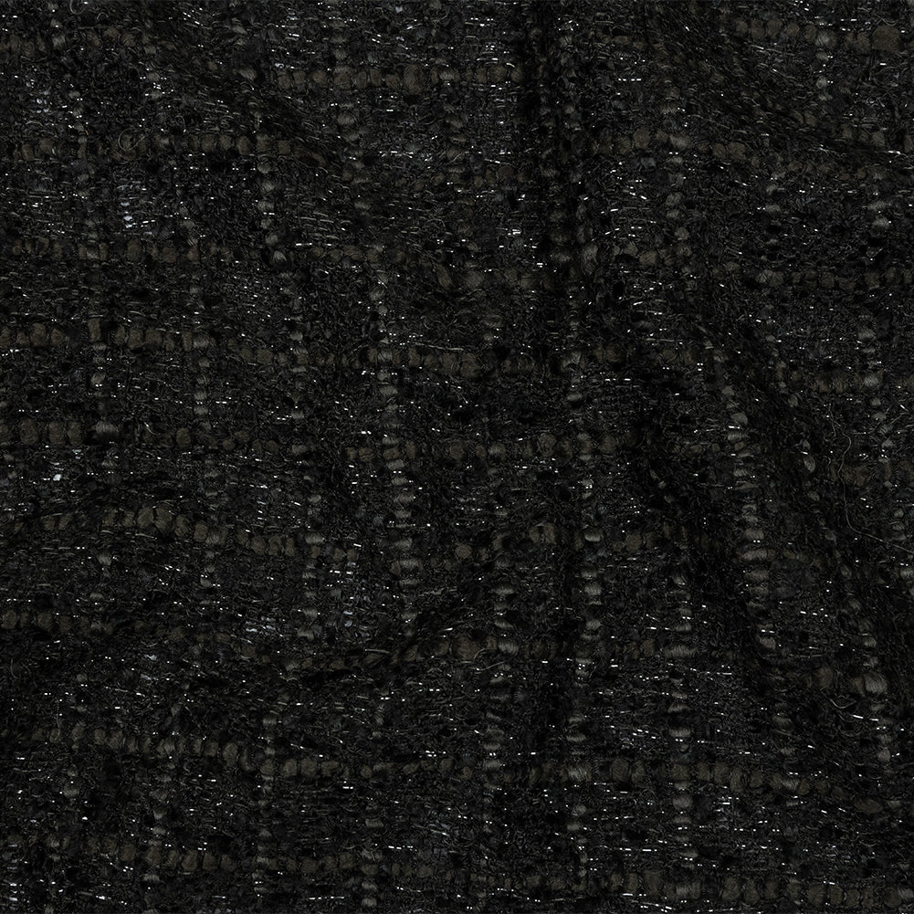 Newcastle Charcoal, Black Bean and Metallic Silver Viscose and Acrylic Chenille Tweed Newcastle Charcoal, Black Bean and Metallic Silver Viscose and Acrylic Chenille Tweed