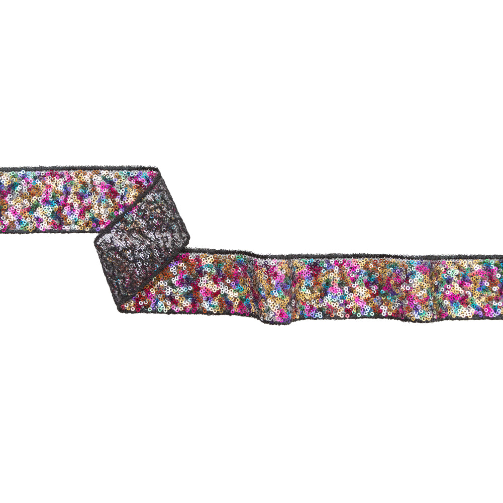 Italian Luminous Multicolor Sequins Trim - 1.5" Italian Luminous Multicolor Sequins Trim - 1.5"