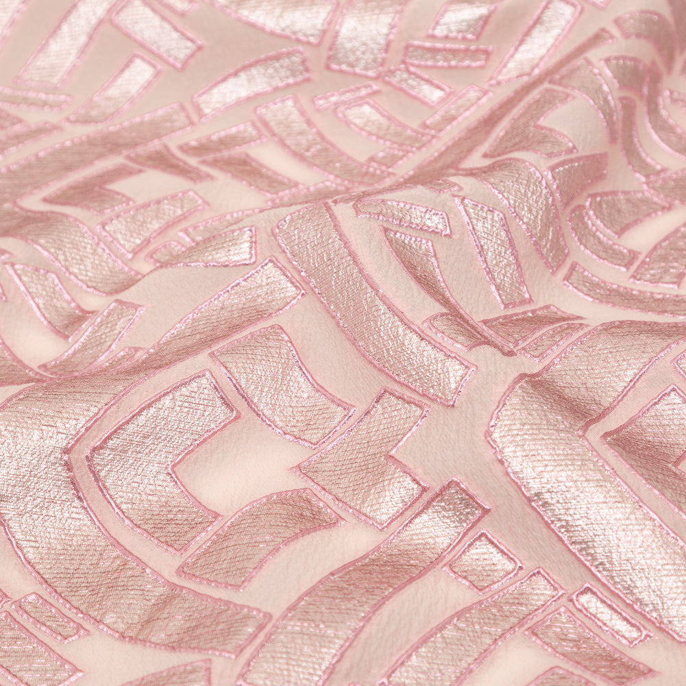 Metallic Pink Geometric Luxury Brocade Full Metallic Pink Geometric Luxury Brocade Full