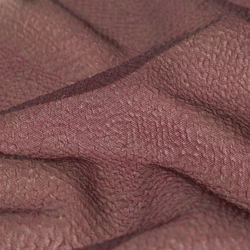 Metallic Wine Striped Bubble Wrap Organza Brocade - Full Metallic Wine Striped Bubble Wrap Organza Brocade - Full