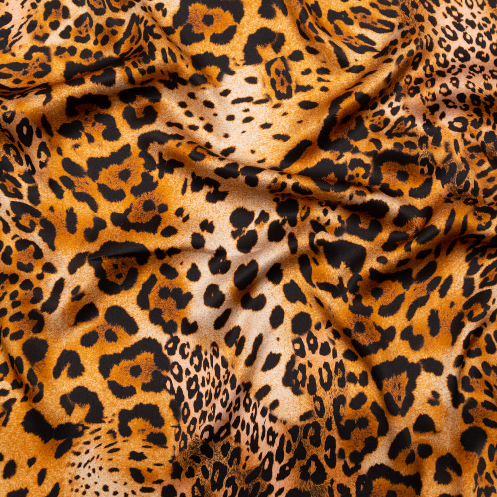 Mood Exclusive Italian Golden Brown Jaguar Digitally Printed Silk Charmeuse Mood Exclusive Italian Golden Brown Jaguar Digitally Printed Silk Charmeuse
