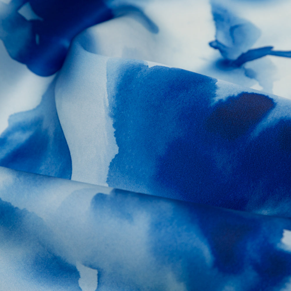 Mood Exclusive Italian Classic and Pearl Blue Abstract Floral Silk Organza Detail Mood Exclusive Italian Classic and Pearl Blue Abstract Floral Silk Organza Detail