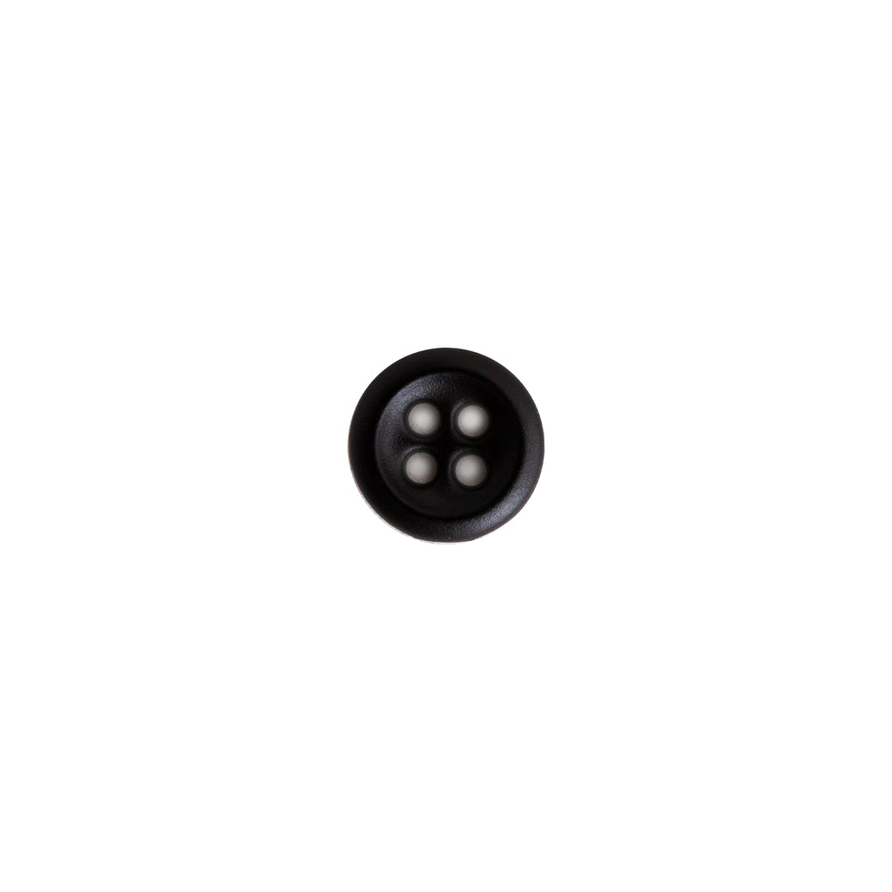 Italian Black Plastic 4-Hole Button - 14L/9mm Italian Black Plastic 4-Hole Button - 14L/9mm