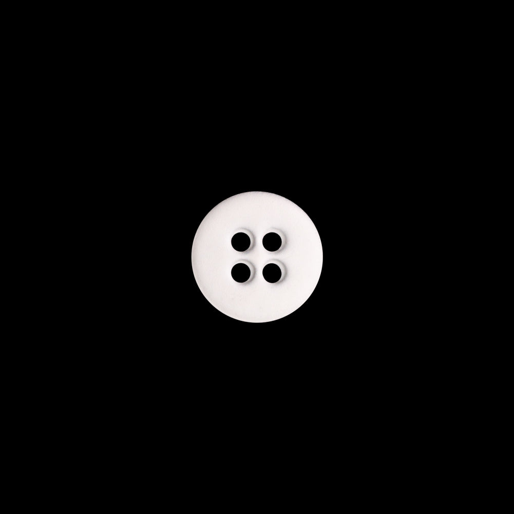 Italian White Plastic 4-Hole Button - 16L/10mm - Detail Italian White Plastic 4-Hole Button - 16L/10mm - Detail