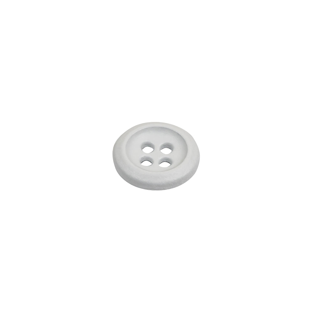 Italian White Plastic 4-Hole Button - 18L/11.5mm Folded Italian White Plastic 4-Hole Button - 18L/11.5mm Folded