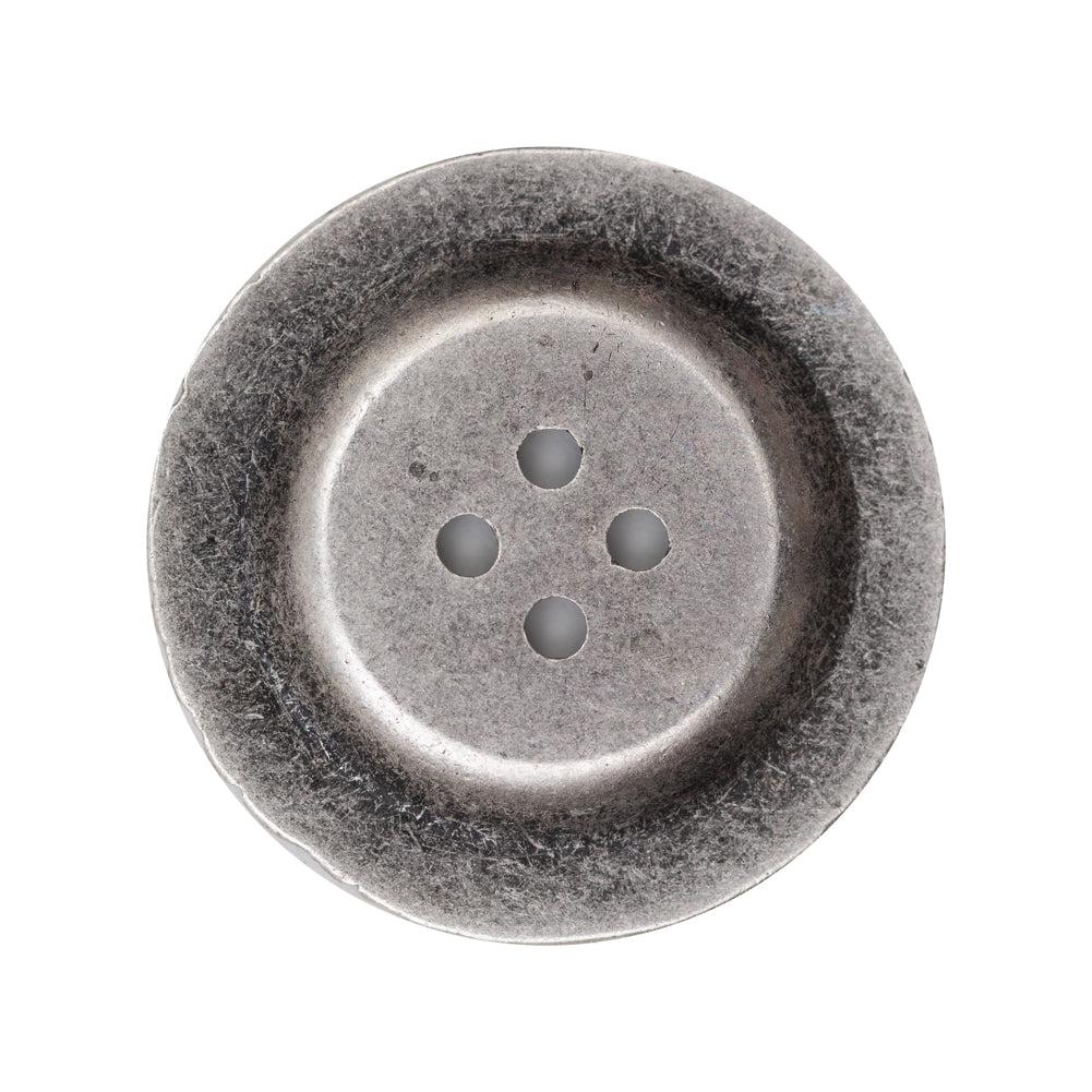 Italian Antique Silver Ornate Metal Zamac Button - 44L/28mm - Detail Italian Antique Silver Ornate Metal Zamac Button - 44L/28mm - Detail