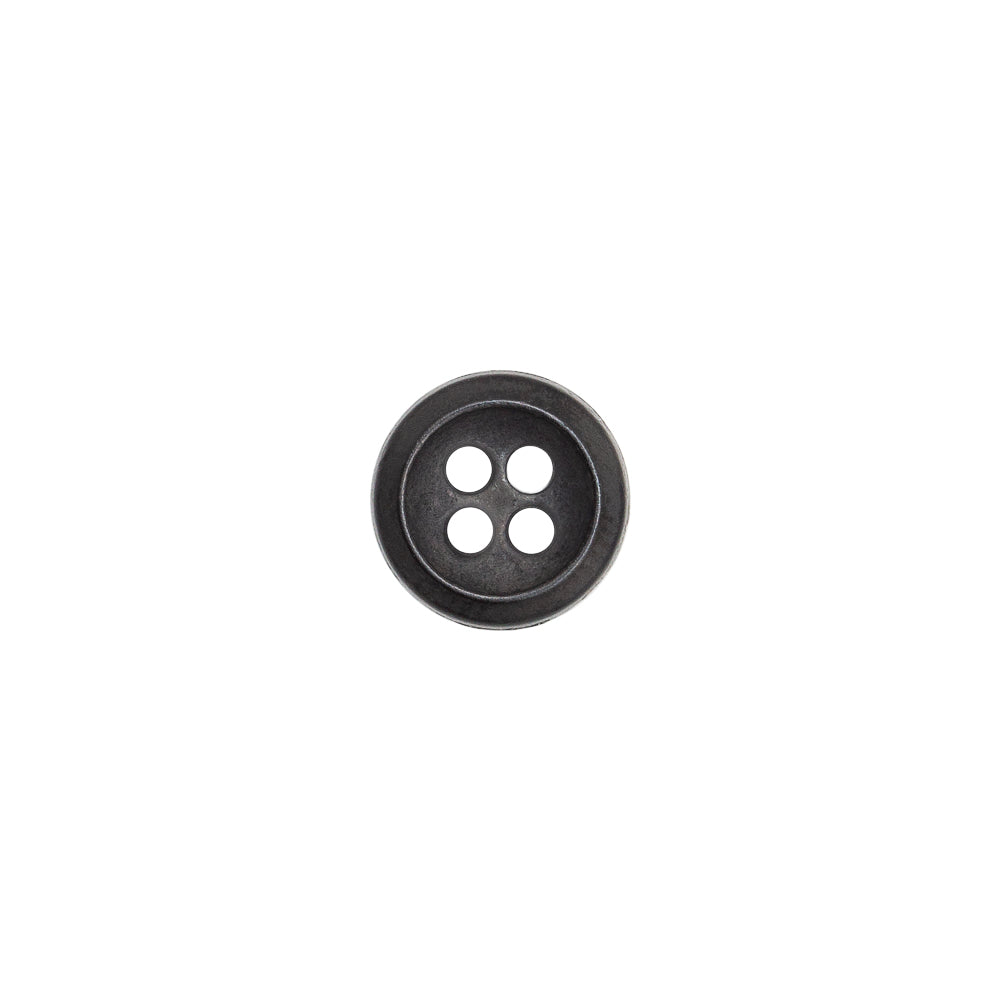 Italian Black Metal 4-Hole Button - 16L/10mm Italian Black Metal 4-Hole Button - 16L/10mm