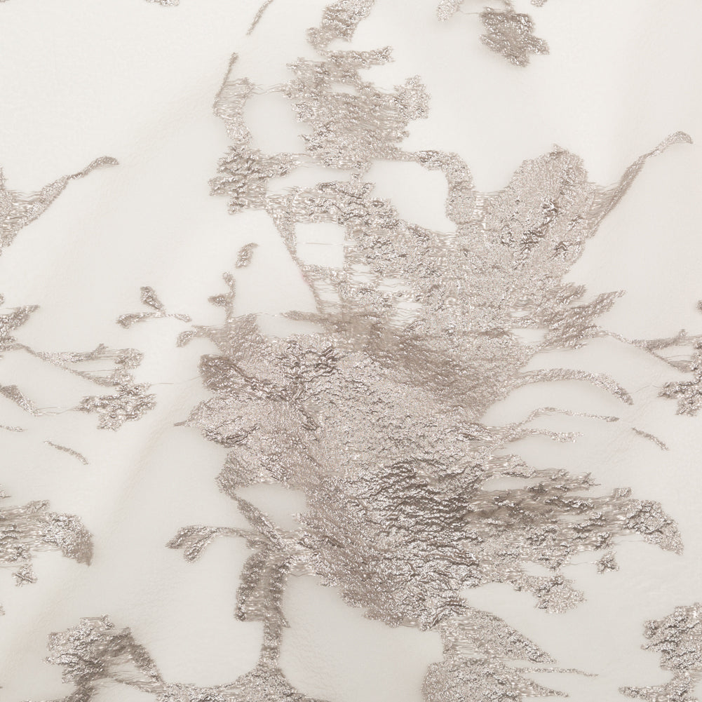Metallic Tuffet and Pure Cashmere Abstract Luxury Organza Brocade Metallic Tuffet and Pure Cashmere Abstract Luxury Organza Brocade