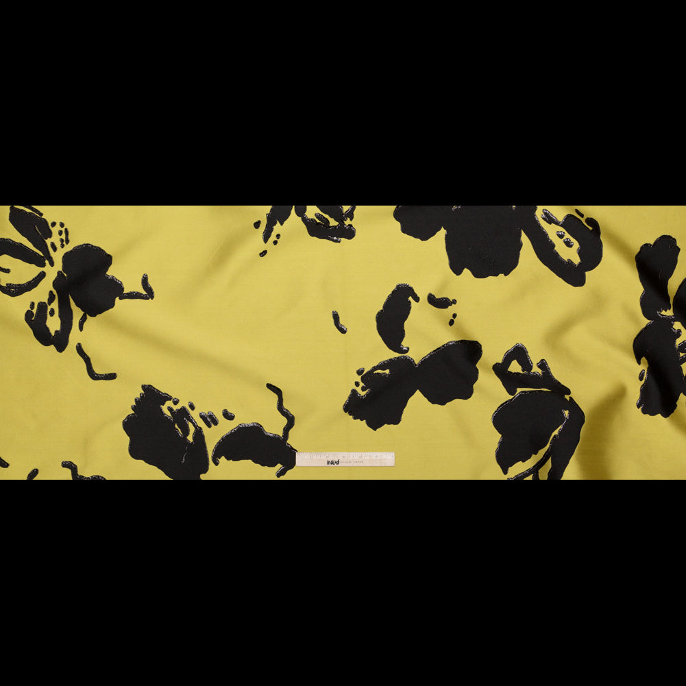 Metallic Abstract Jacquard Lame - Black and Blazing Yellow Full Metallic Abstract Jacquard Lame - Black and Blazing Yellow Full