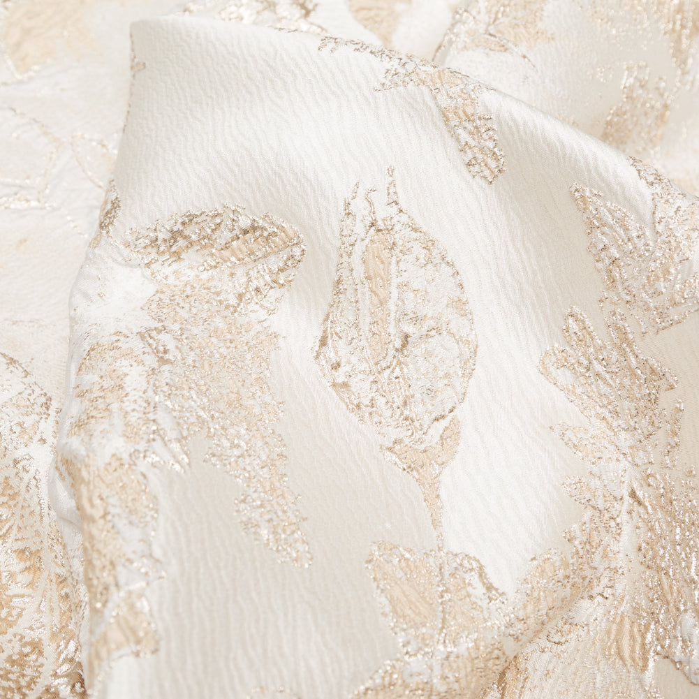 Metallic Bright Gold and Crystal Gray Floral Luxury Brocade Detail Metallic Bright Gold and Crystal Gray Floral Luxury Brocade Detail