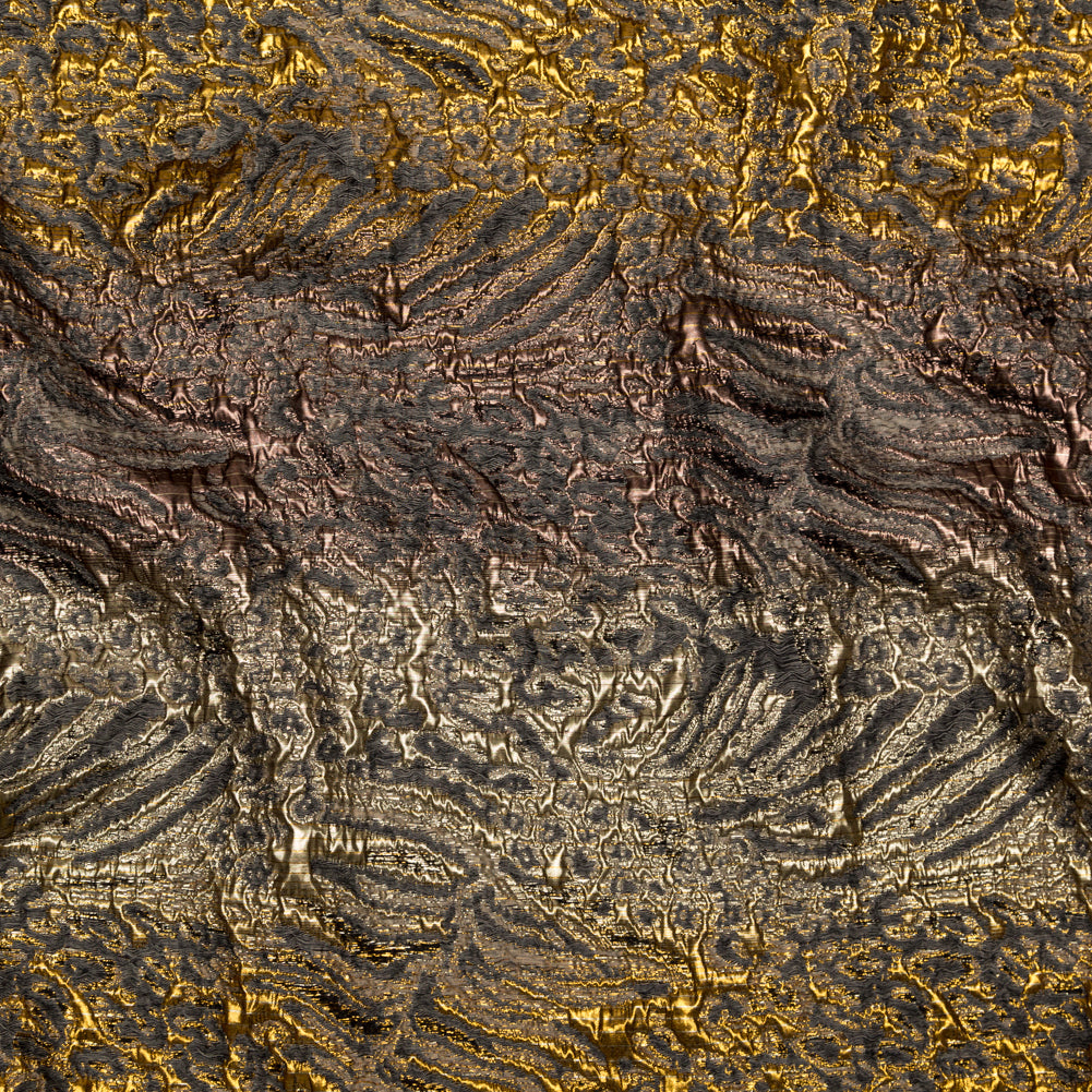 Metallic Bright Gold, Bronze and Winter Twig Abstract Ombre Luxury Brocade Metallic Bright Gold, Bronze and Winter Twig Abstract Ombre Luxury Brocade