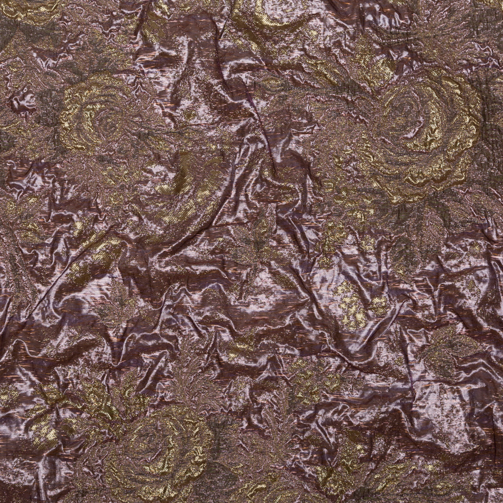 Metallic Mauve Wine and Golden Egg Floral Luxury Double Layer Organza Brocade Metallic Mauve Wine and Golden Egg Floral Luxury Double Layer Organza Brocade