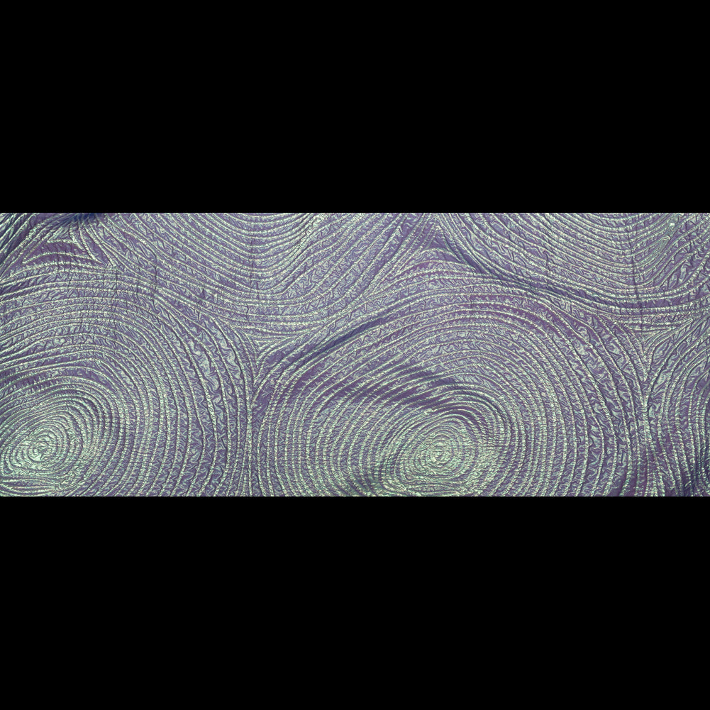 Metallic Green and Moroccan Blue Iridescent Spirals Luxury Organza Brocade - Full Metallic Green and Moroccan Blue Iridescent Spirals Luxury Organza Brocade - Full