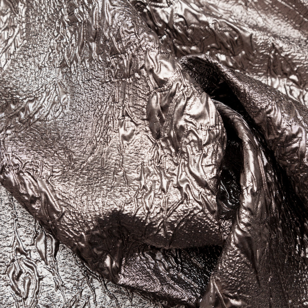 Metallic Cinder Crinkled Luxury Brocade - Detail Metallic Cinder Crinkled Luxury Brocade - Detail
