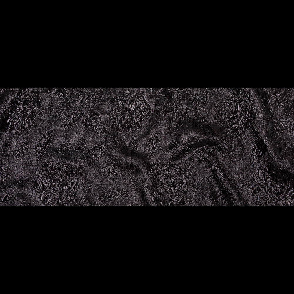 Metallic Black Crinkled Luxury Brocade - Full Metallic Black Crinkled Luxury Brocade - Full