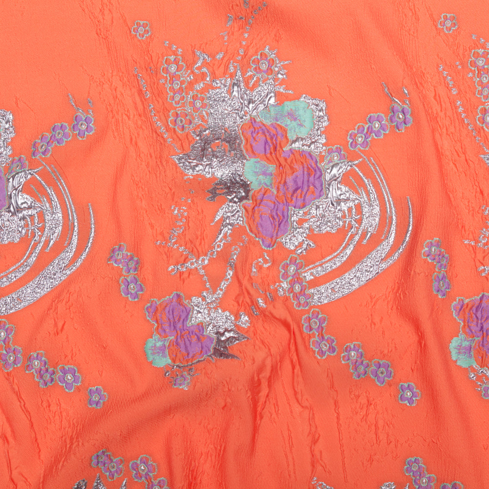 Spearmint, Coral and Metallic Gold Floral Luxury Brocade Spearmint, Coral and Metallic Gold Floral Luxury Brocade